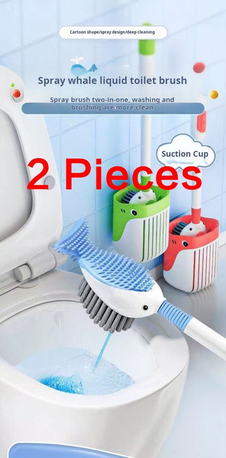 2339--2 Pieces Multifunctional liquid filling toilet brush