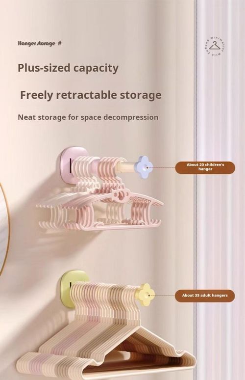 2393--4 Pieces Self-drilling-free extendable clothes hanger organizer