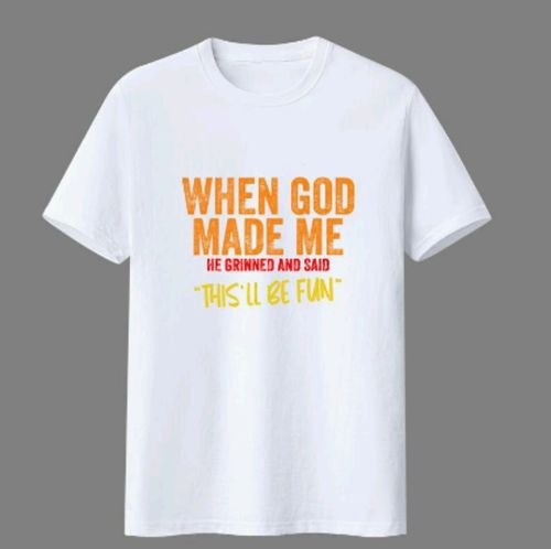 1144--3-piece Men's Graphic Tees slogan Without God I Am Nothing