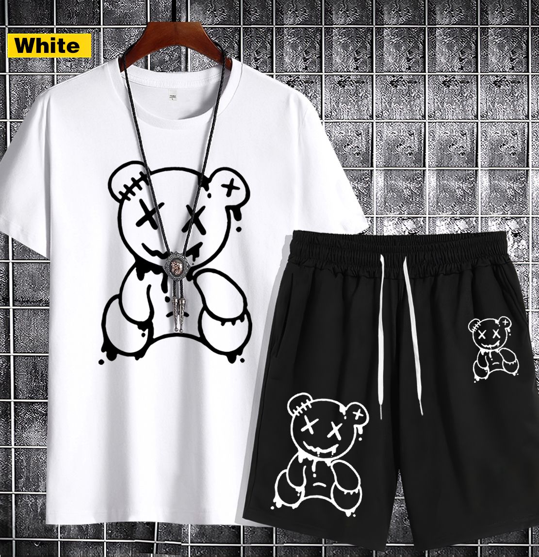 Supports COD  2pieces   Short-sleeved T-shirts and shorts1122-1