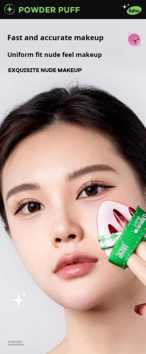 2465--1 Box – 3 Pieces Dual-purpose dry and wet powder puff with a tilted head