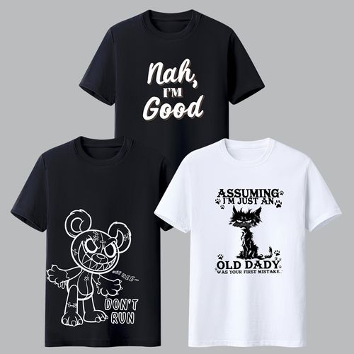 1141 Supports COD 3-piece short-sleeved T-shirt