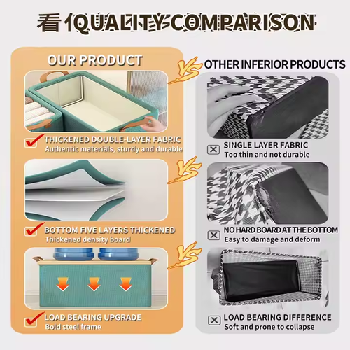 C1925--COD Available--3pieces Fabric folding storage box