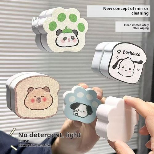 2409--10 Pieces Adsorbable mirror dirt cleaning sponge