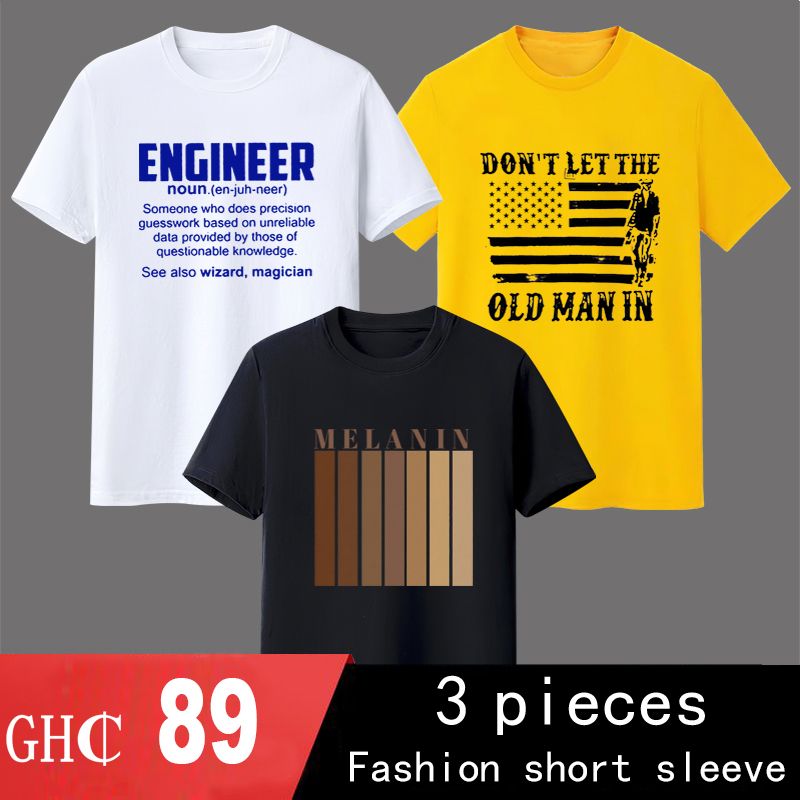 Support COD 3 Piece Short Sleeved T-shirt With Round Neck And Short Sleeved Quick Drying T-shirt