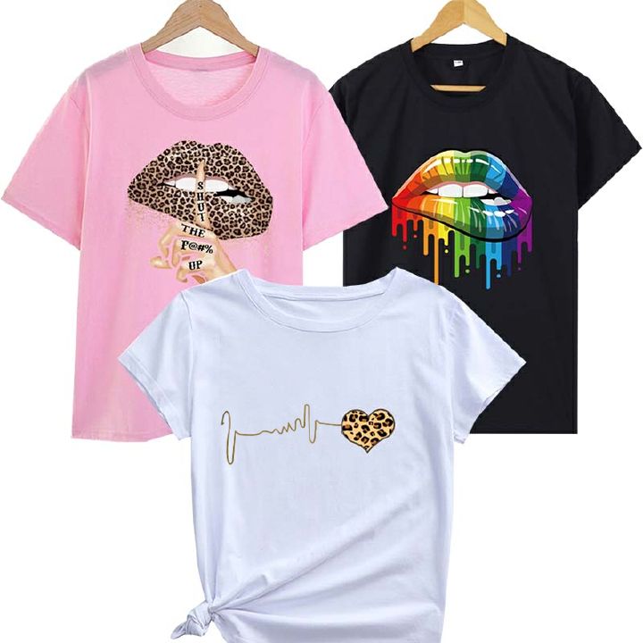 Supports COD 3-piece A woman in a short-sleeved T-shirt 1209