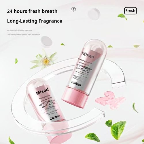 2366--Portable deodorizing and fragrance-perfuming mouthwash granules