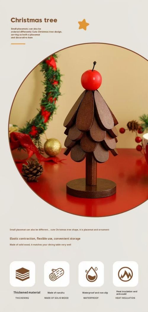 2492--2 Pieces Decorative Christmas tree heat insulation pad