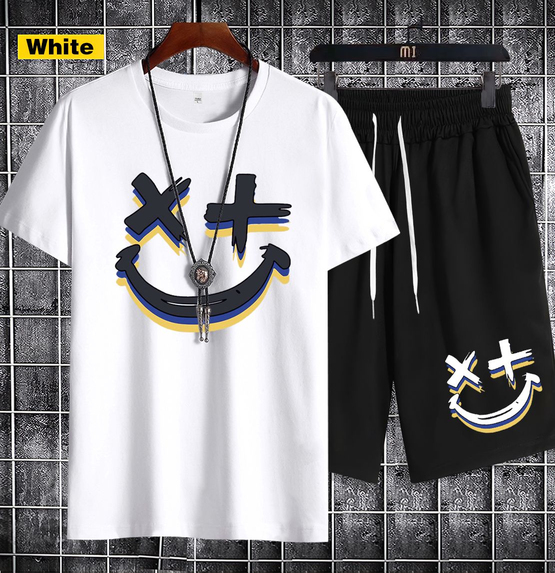Supports COD  2pieces   Short-sleeved T-shirts and shorts1121-1