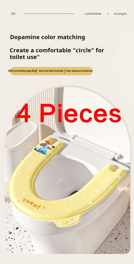 2343--4 pieces Scented waterproof toilet seat pad
