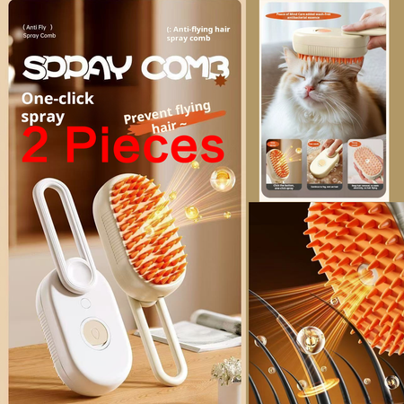 2108--2 Pieces Multifunctional Electric Pet Hair Brush