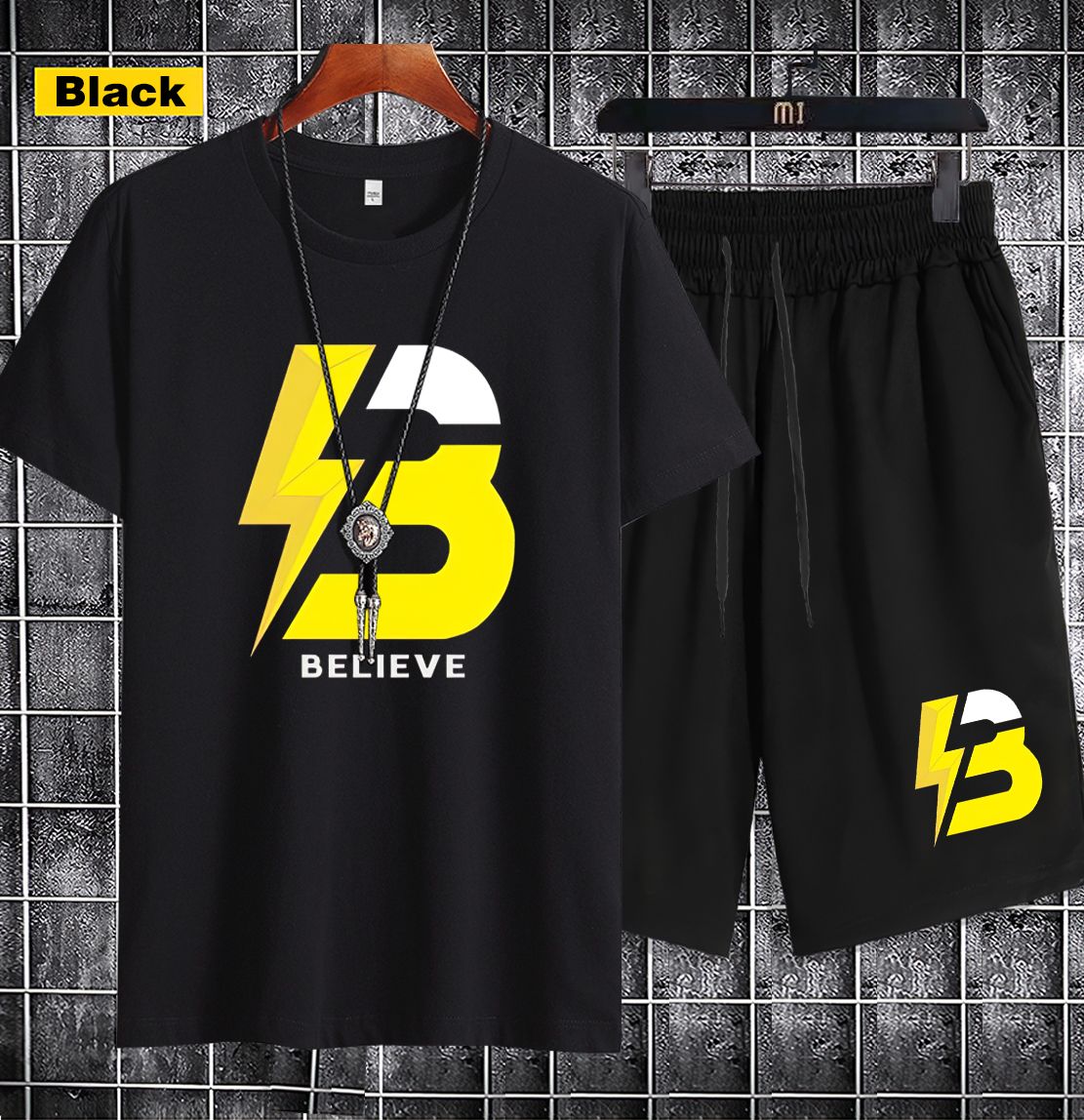 Supports COD  2pieces   Short-sleeved T-shirts and shorts1122-3