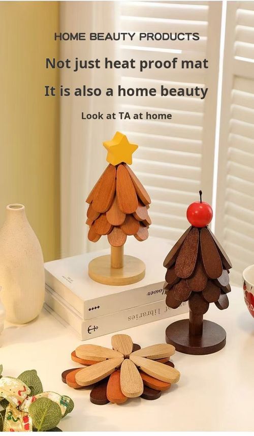 2492--2 Pieces Decorative Christmas tree heat insulation pad