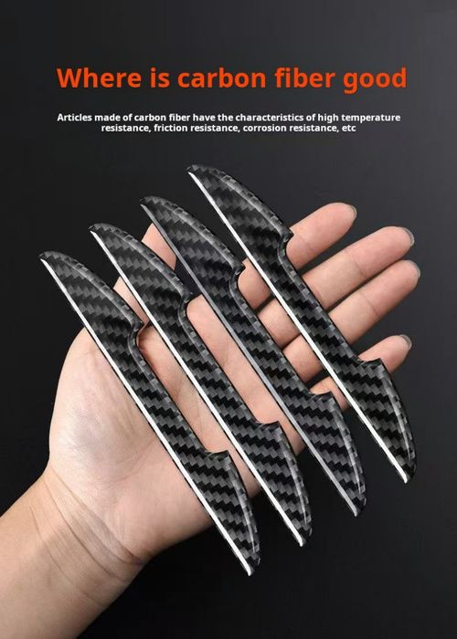 2459--6 Pieces Carbon fiber anti-collision rubber strips for the car door