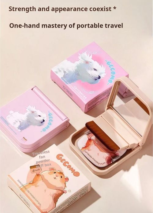 2392--2 Pieces Portable powder foundation brush set box