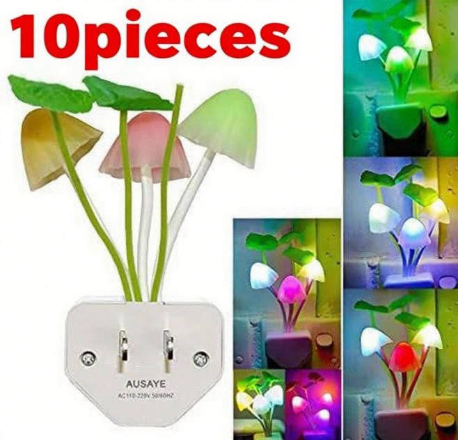 C1908    10piecesColorful Mushroom Waterweed Design Desk Lamp