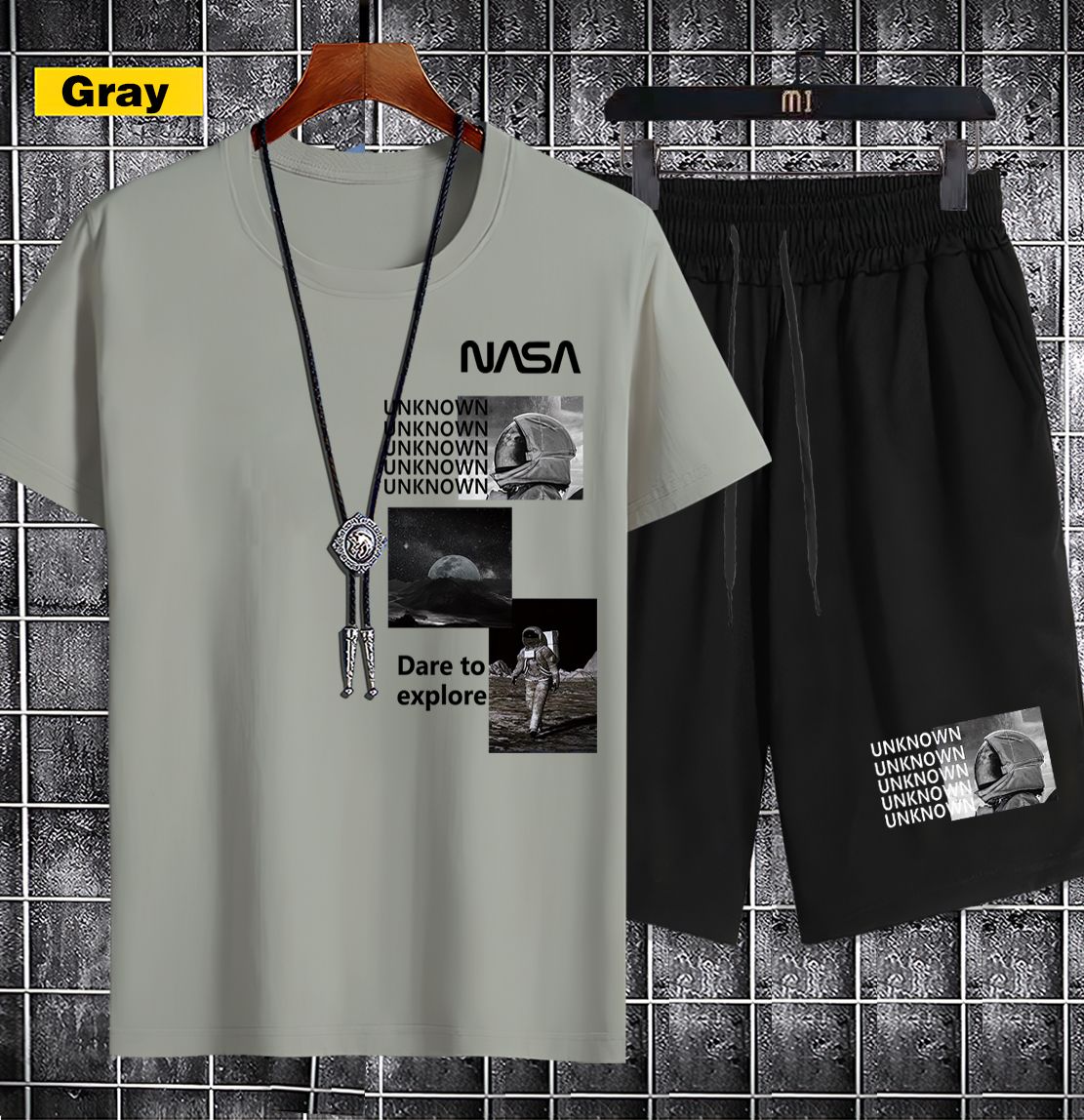 Supports COD  2pieces   Short-sleeved T-shirts and shorts1121-4