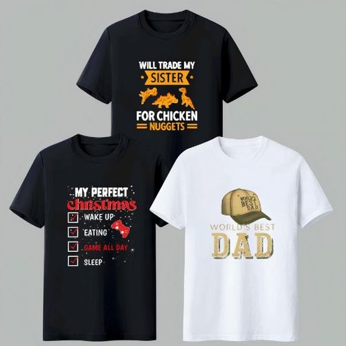 1143-- 3 piece Men's Graphic Tees slogan Without God I Am Nothing