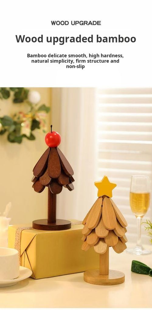 2492--2 Pieces Decorative Christmas tree heat insulation pad
