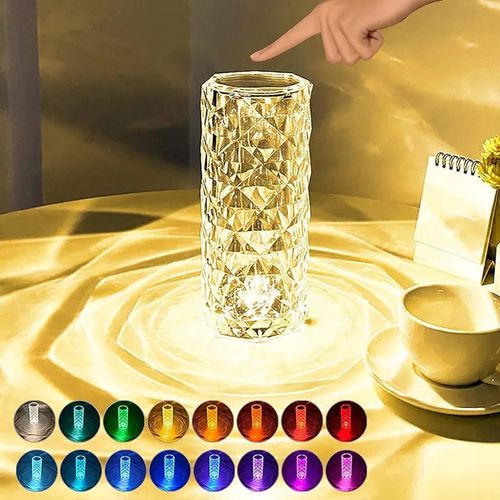 1907--16-color rose-textured crystal lamp COD