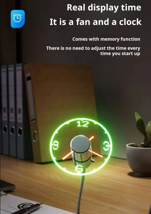 2089--LED clock fan