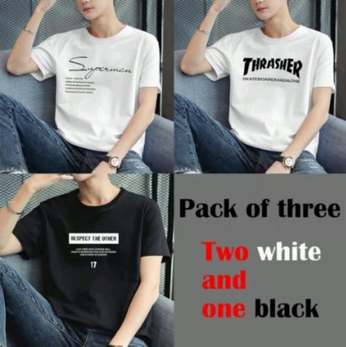 13-15-19  Supports COD 3-piece short-sleeved T-shirt