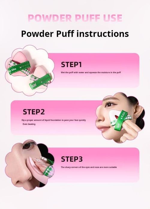 2465--1 Box – 3 Pieces Dual-purpose dry and wet powder puff with a tilted head