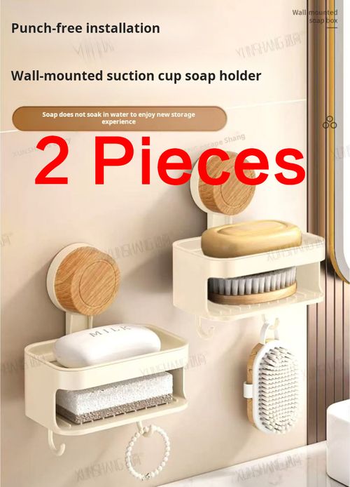 2371--2 Pieces Semi-permanent soap holder without drilling holes