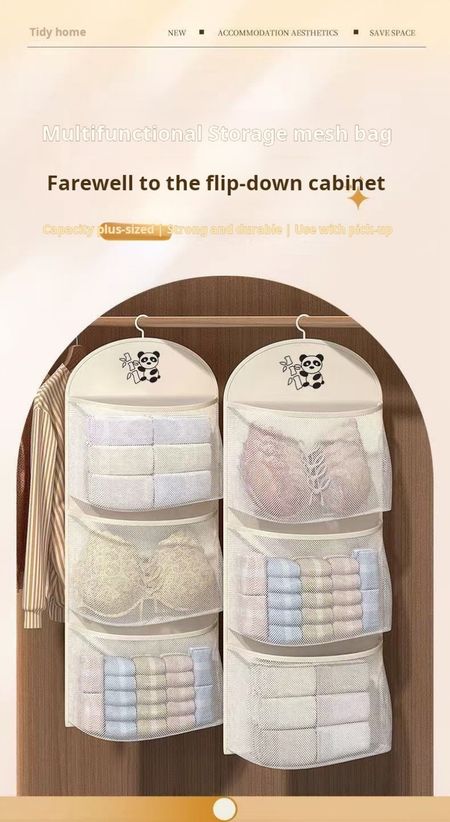 2415--2 Pieces Multi-layer storage mesh bag