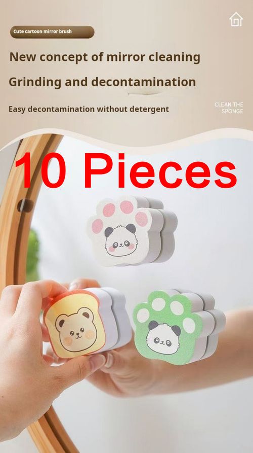 2409--10 Pieces Adsorbable mirror dirt cleaning sponge