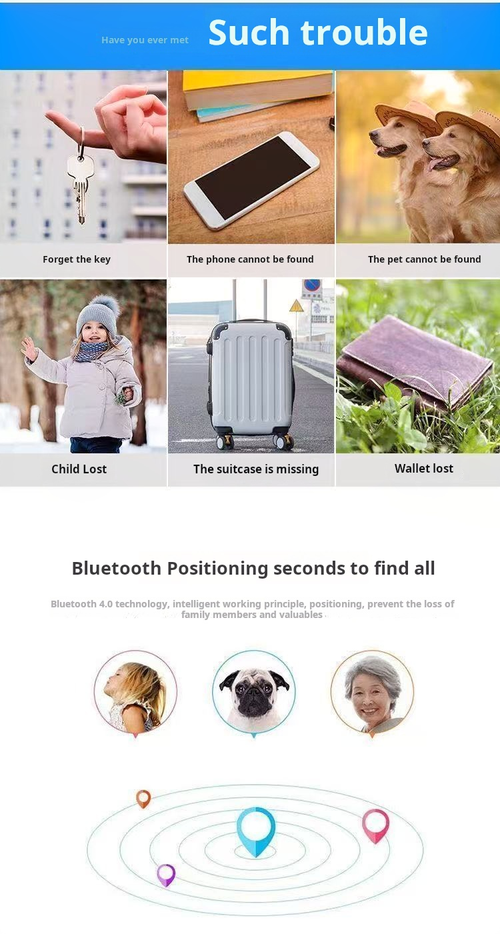 2017--3 Pieces Bluetooth Anti-Loss Alarm Device