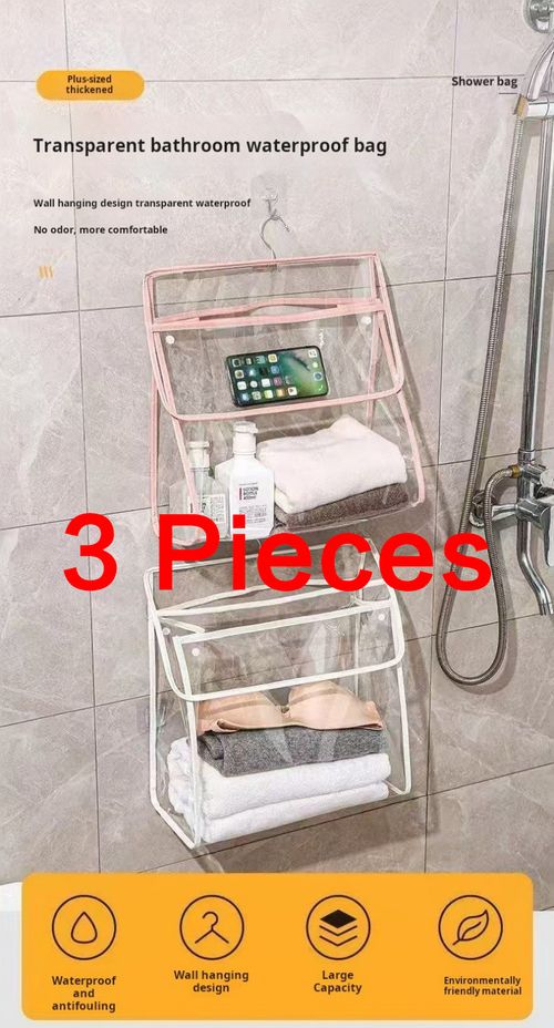 2402--3 Pieces Bathroom waterproof hanging bag