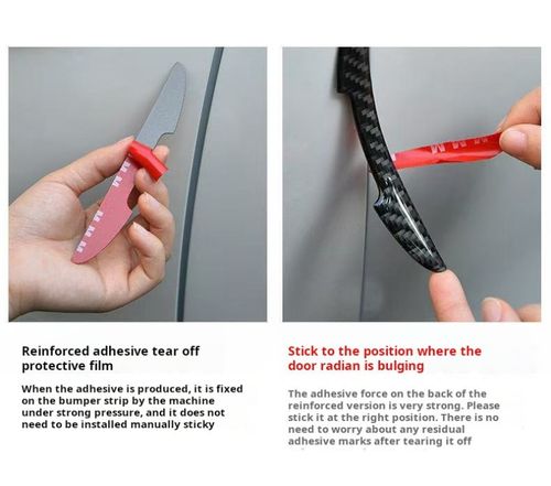 2459--6 Pieces Carbon fiber anti-collision rubber strips for the car door