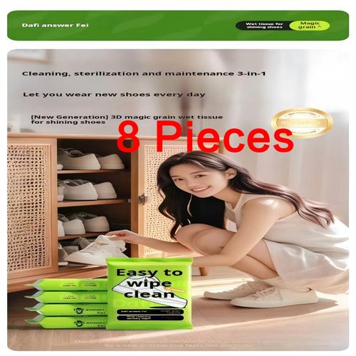 2456--8 Pieces Portable non-washable stain-removing shoe wipes