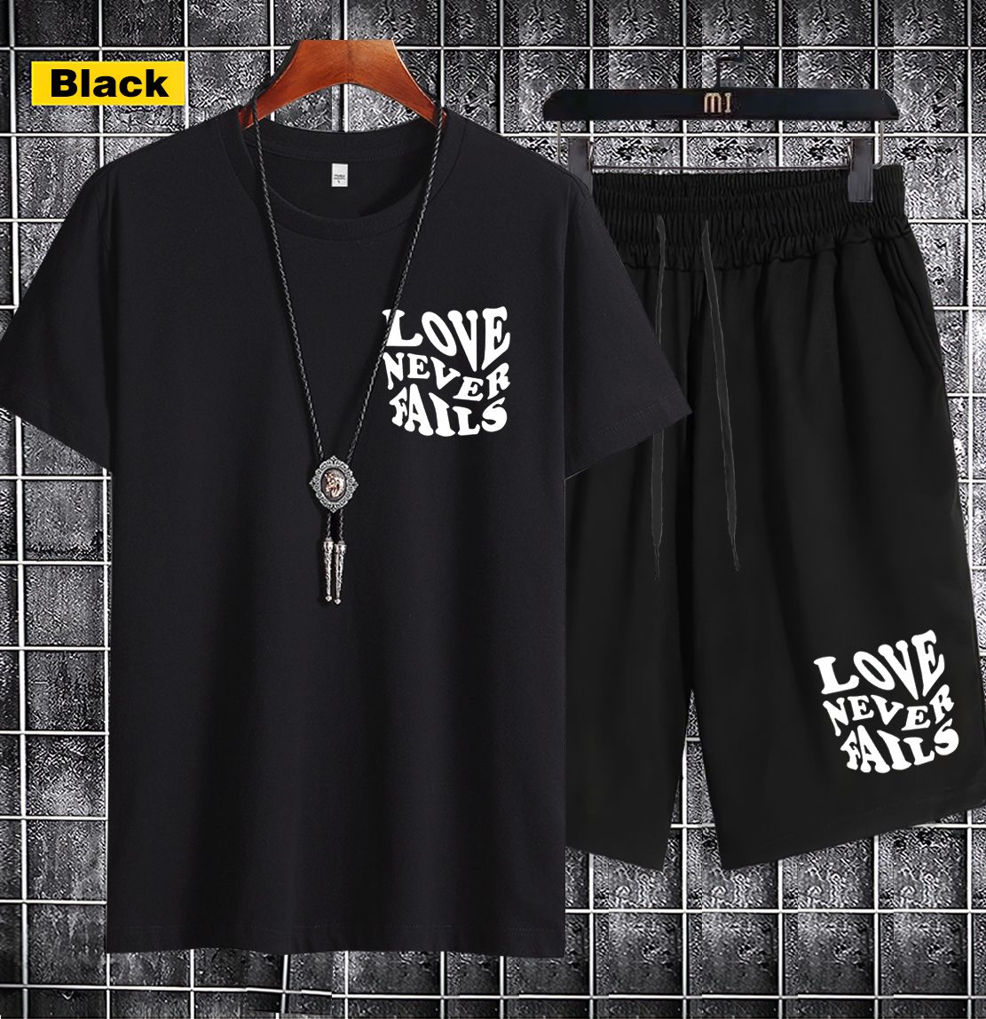 Supports COD  2pieces   Short-sleeved T-shirts and shorts1121-3