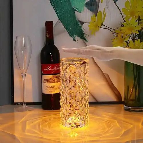 1907--16-color rose-textured crystal lamp COD