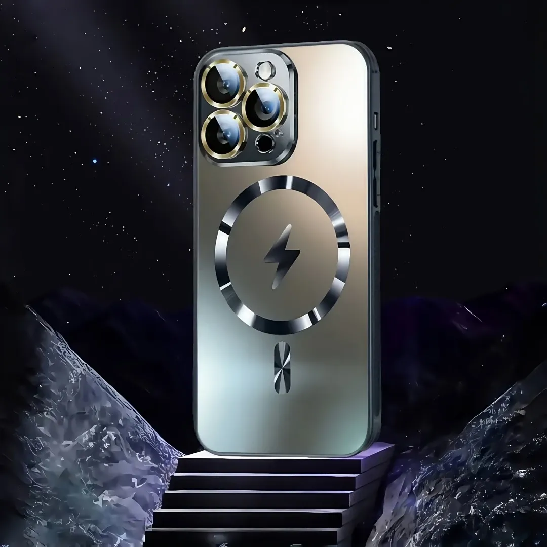 For iPhone 16 15 14 13 12 11Pro Max Plus, the brand-new anti-shock titanium matte phone case is suitable for the glass lens and wireless charging functio