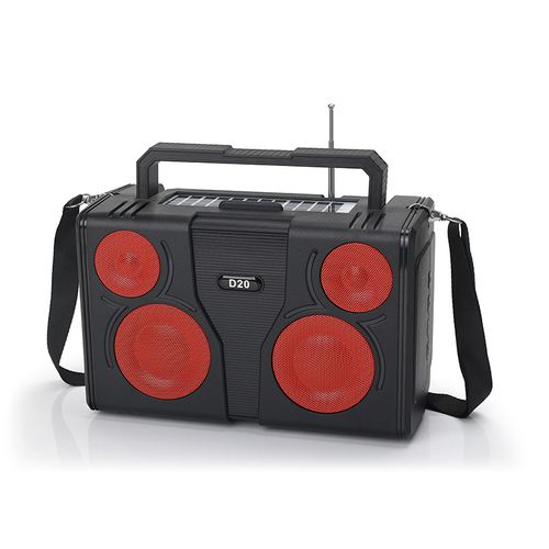 Coluna Bluetooth Portátil para Uso Externo com Energia Solar Áudio de Alta Qualidade Subwoofer Suporte para TF USB e Rádio FM