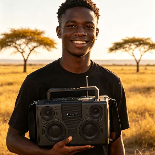 Coluna Bluetooth Portátil para Uso Externo com Energia Solar Áudio de Alta Qualidade Subwoofer Suporte para TF USB e Rádio FM