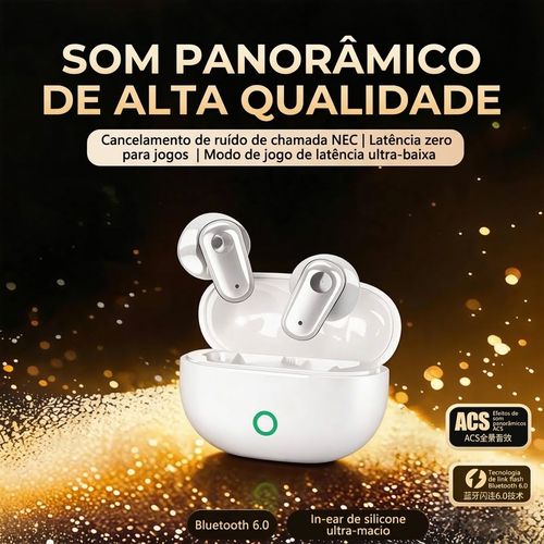 Auriculares Bluetooth verdadeiramente sem fios, intra-auriculares, com som de alta qualidade, cancelamento de ruído, design elegante e bateria de longa duração.