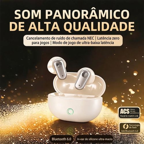 Auriculares Bluetooth verdadeiramente sem fios, intra-auriculares, com som de alta qualidade, cancelamento de ruído, design elegante e bateria de longa duração.