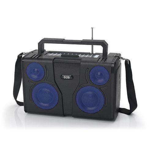 Coluna Bluetooth Portátil para Uso Externo com Energia Solar Áudio de Alta Qualidade Subwoofer Suporte para TF USB e Rádio FM