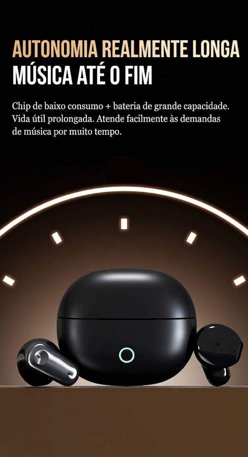 Auriculares Bluetooth verdadeiramente sem fios, intra-auriculares, com som de alta qualidade, cancelamento de ruído, design elegante e bateria de longa duração.