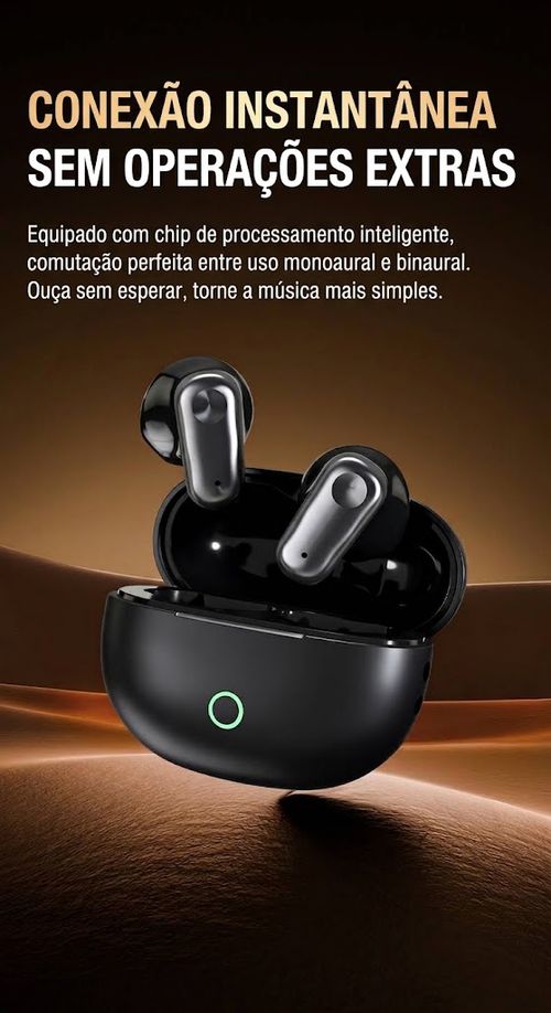 Auriculares Bluetooth verdadeiramente sem fios, intra-auriculares, com som de alta qualidade, cancelamento de ruído, design elegante e bateria de longa duração.