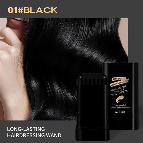 Farewell to Gray Hair! Instant Root Cover Up Stick - Waterproof & Transfer-Resistant Temporary Hair Color, Your Portable Hair Touch-Up Solution in Natural Black for A Flawless Look Anytime