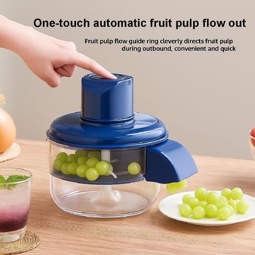 Automatic Grape Peeler – Automatic Garlic Peeler with 20s Fast Peel, 50W Motor, 200mm Blade, Rechargeable 1300mAh, Detachable Easy-Clean, Grape Peeling Machine for Garlic, Tomato, Cherry (Blue)