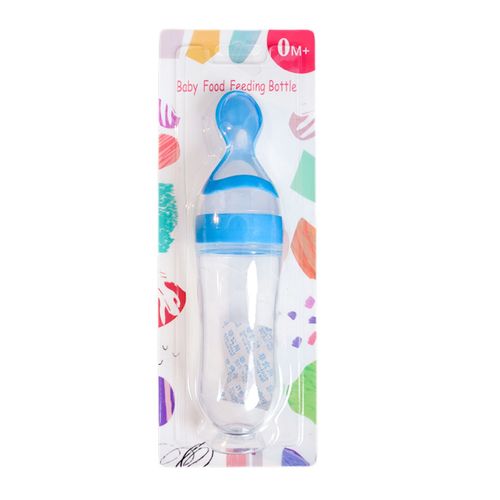 Baby rice cereal bottle baby silicone feeding bottle children's food supplement bottle rice cereal spoon squeeze feeding spoon