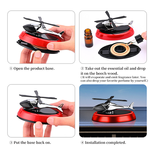Car aromatherapy car ornaments solar rotating aircraft