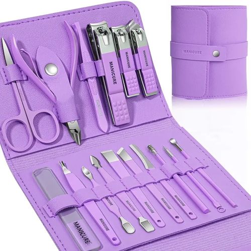 This 16-piece set of professional stainless steel nail clippers is durable and delivers sharp cuts. One-stop care for your hands, showcasing quality and attention to detail.