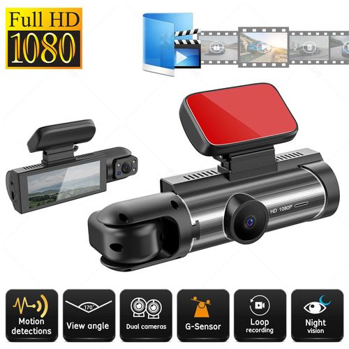 See Everything: Triple 1080P HD Front, Rear, and Interior Car Camera with Wi-Fi 3.1 Screen for 24-hour security monitoring